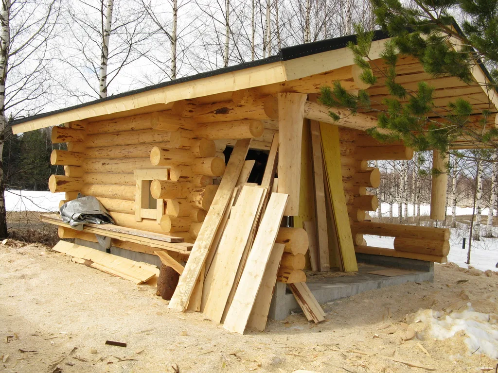 Sauna en construcción, Finland