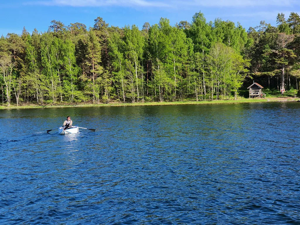 Rowing to the sauna, Stockholm